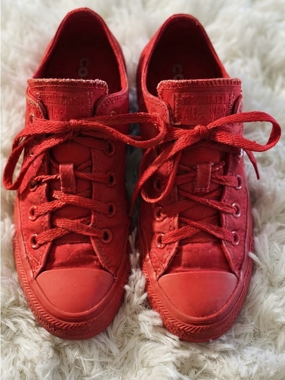 🔴 Converse All Star "Red on Red" Low Top Sneakers Women’s 6 / Men’s 4